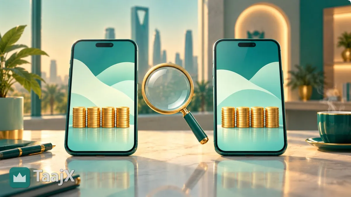 Illustration: comparing two installment options on two phone screens